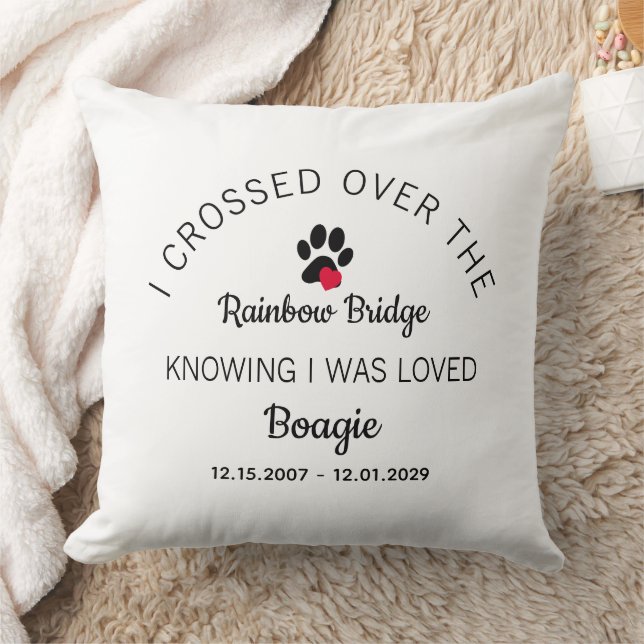 Over The Rainbow Bridge Photo Pet Memorial White Kudde (Filt)