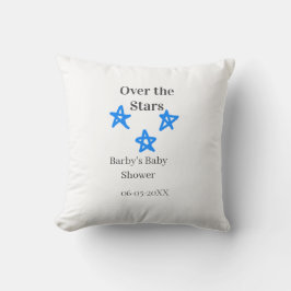 Over the Stars blue gray baby shower name date ele Kudde