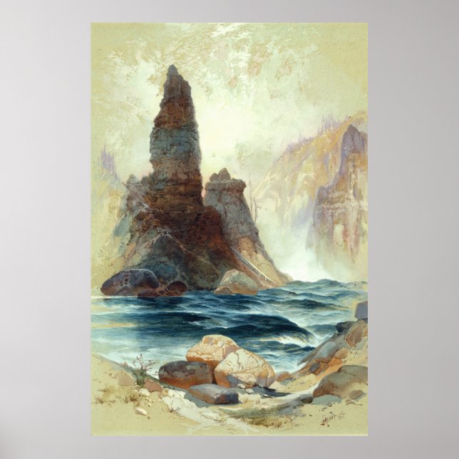 Över Torn Falls, Moran, 1872 Poster (Framsidan)