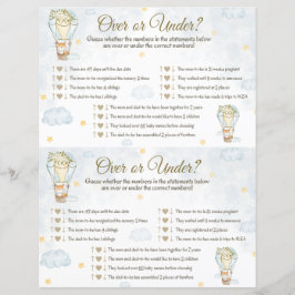 Över under babyvisningsspel - Luftballong