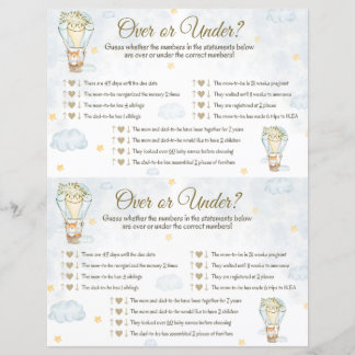 Över under babyvisningsspel - Luftballong