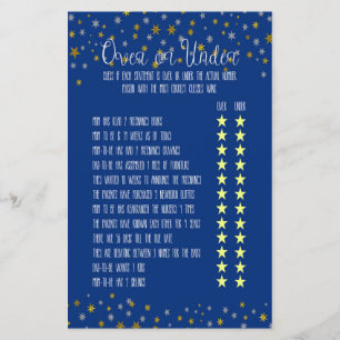 Över Under Lille Stjärna Baby Shower Spel