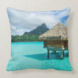Över-vatten bungalow, Bora Bora dekorativ kudde