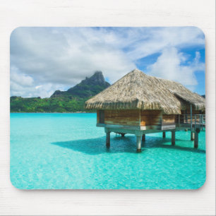 Över-vatten bungalow, Bora Bora mousepad Musmatta