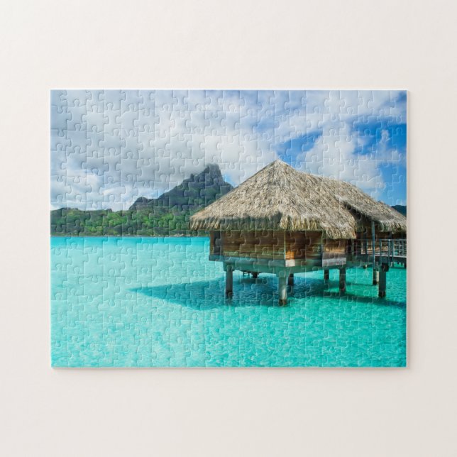 Över-vatten bungalow, Bora Bora pussel (Horisontell)