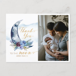 Över vykortet för foto-Tack för babyskor i Måne Vykort