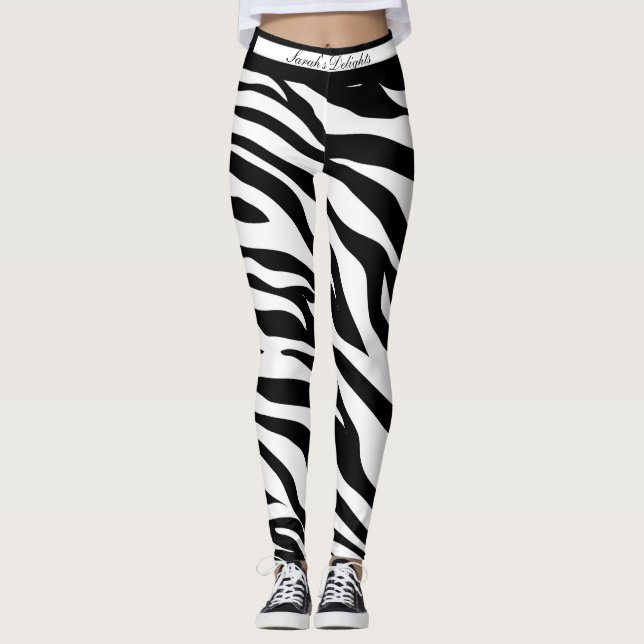 Över Zebra tryck.  Leggings (Framsida)