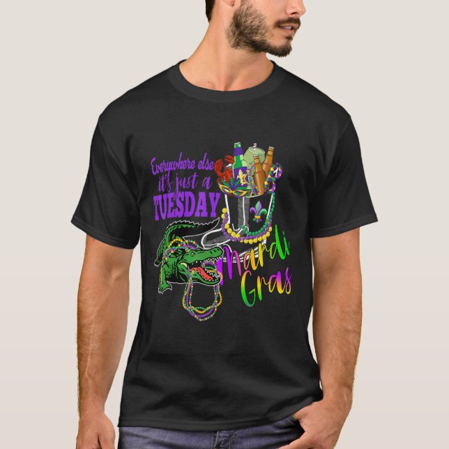 Överallt annars är det bara tisdag New Orleans Mar T Shirt (Framsida)
