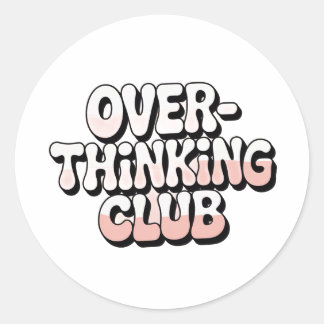 Överanalyserande Klubb Retro 90-tal Sticker Runt Klistermärke