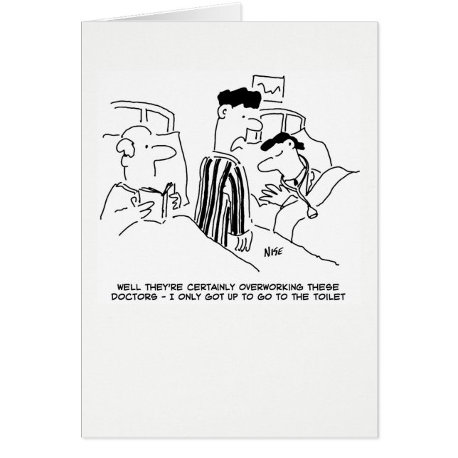 Överarbetad Läkare Hälsningskort (Framsidan)