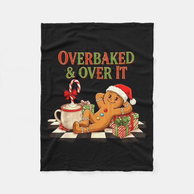 Överbakad Och Utmattad Pepparkaksjulbakning Fleecefilt (Framsidan)