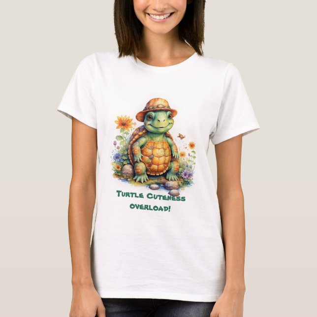 Överbelastning av turtle Cuteness T Shirt (Framsida)