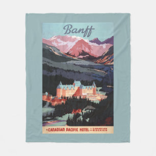Överblick av den Banff Springs Hotel affischen Fleecefilt
