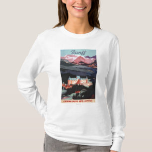 Överblick av den Banff Springs Hotel affischen Tee Shirt