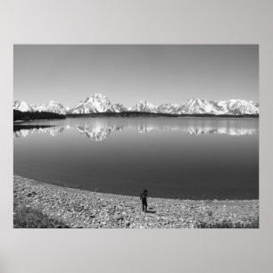 Överblick av den storslagna Teton nationalparken Poster