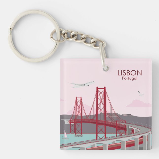 Överbron över floden Tagus i vintage stil (Framsidan)