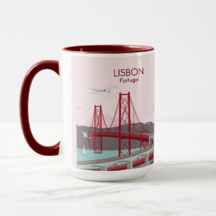 Överbron över floden Tagus i vintage stil Mugg