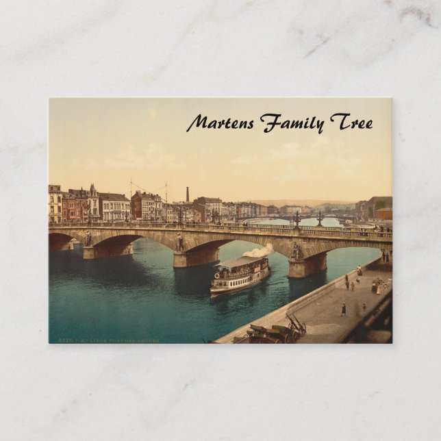 Överbrygga av bågar, Liège, Belgien Visitkort (Framsida)