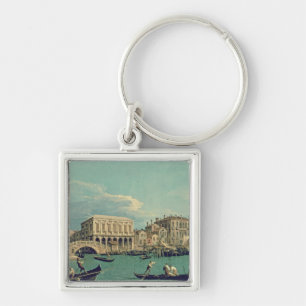 Överbrygga av Sighs, Venedig c.1740 Fyrkantig Silverfärgad Nyckelring