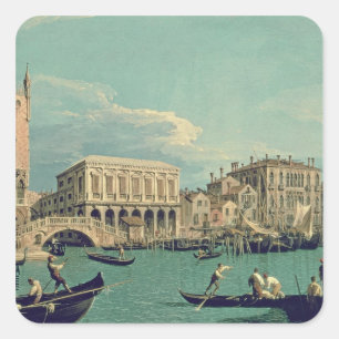 Överbrygga av Sighs, Venedig c.1740 Fyrkantigt Klistermärke