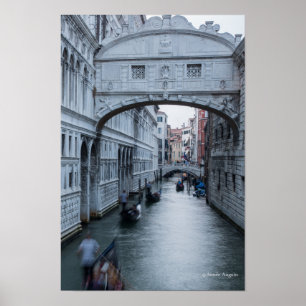 Överbrygga av suckar det Venedig fototrycket Poster