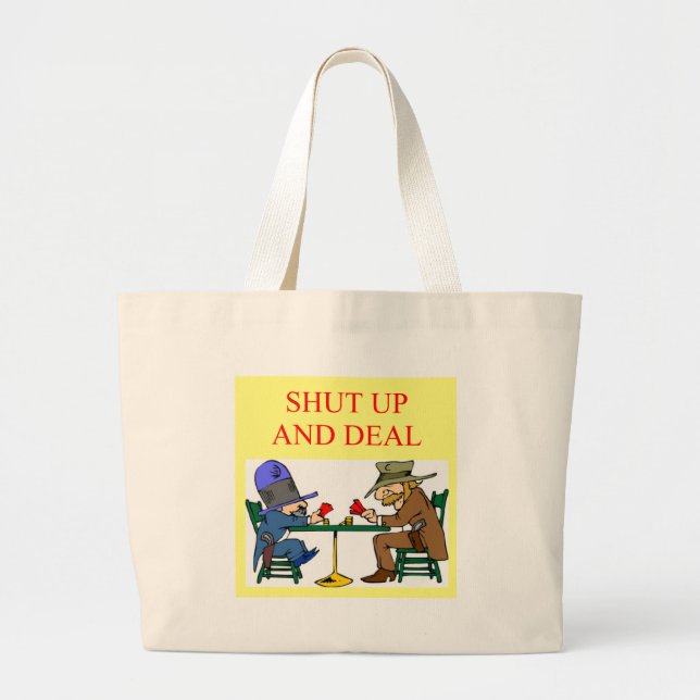 överbrygga designen för leken för pokerkortspelare jumbo tygkasse (Framsidan)