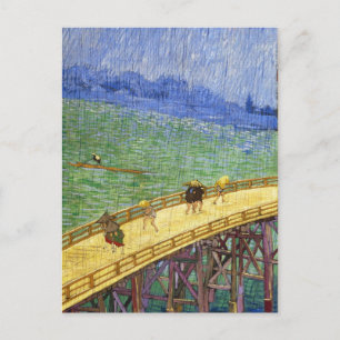 Överbrygga i den regnaVincent Van Gogh konsten Vykort