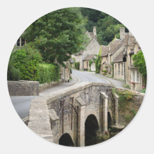 Överbrygga i slottet Combe, UK-rundaklistermärke Runt Klistermärke