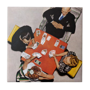 Överbrygga leken av Norman Rockwell Kakelplatta