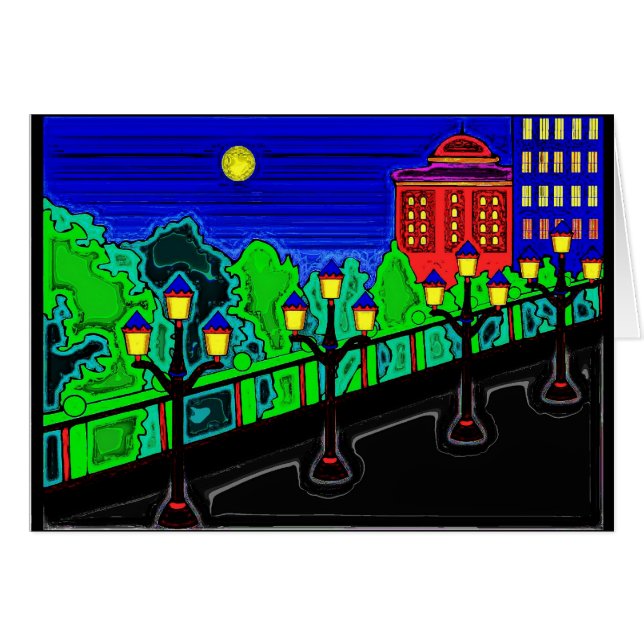 Överbrygga med lampan postar hälsningskort (Framsidan Horizontal)