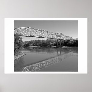 Överbrygga över floden Missouri (B & W) Poster