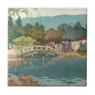 Överbrygga över japansk konst Ukiyo-E för Kakelplatta
