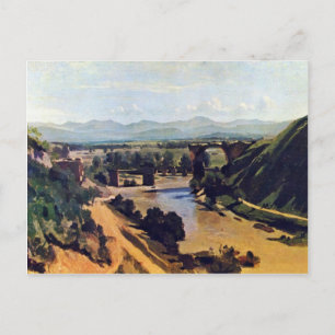 Överbrygga på Narni av Corot Jean-Baptiste-Camille Vykort