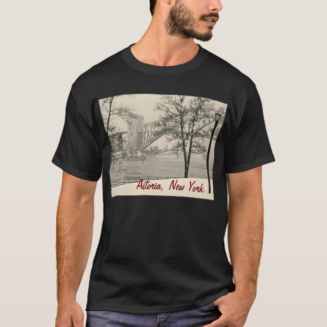 "Överbryggar Hellgate" Astoria, NY-manar T-shirt (Framsida)