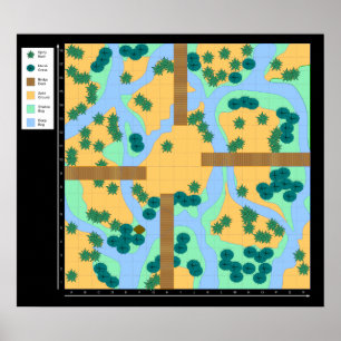 Överbryggar över sankt vatten - den Battlemap Poster