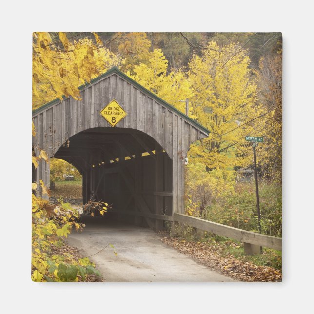 Överbygd bro, Vermont, USA 2 Magnet (Framsidan)
