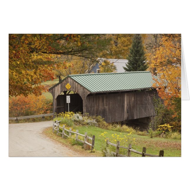 Överbyggd bro, Vermont, USA Hälsningskort (Framsidan Horizontal)