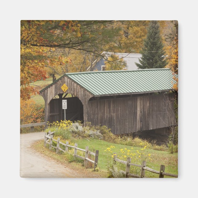 Överbyggd bro, Vermont, USA Magnet (Framsidan)