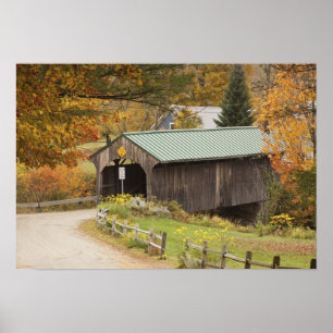 Överbyggd bro, Vermont, USA Poster