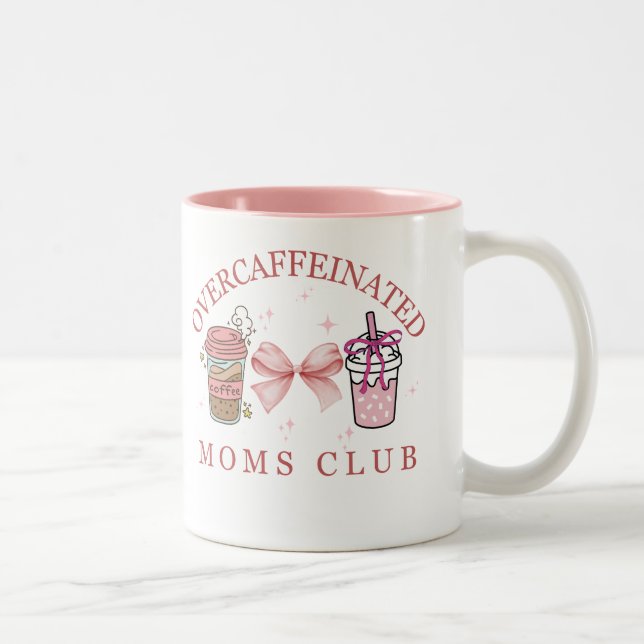 Overcaffezed mamma klubb Två-Tonad mugg (Höger)