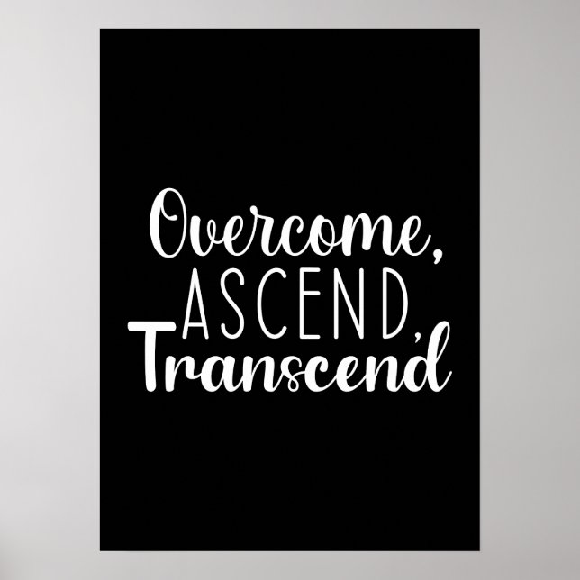 Overcome and Ascend - Gym, Hustle, Success Poster (Framsidan)