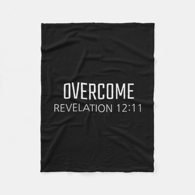 Overcome - Revelation 12_11 Bible Religious Verse  Fleecefilt (Framsidan)