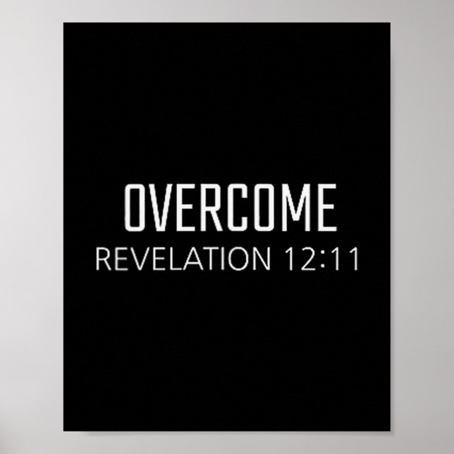 Overcome - Revelation 12_11 Bible Religious Verse  Poster (Framsidan)
