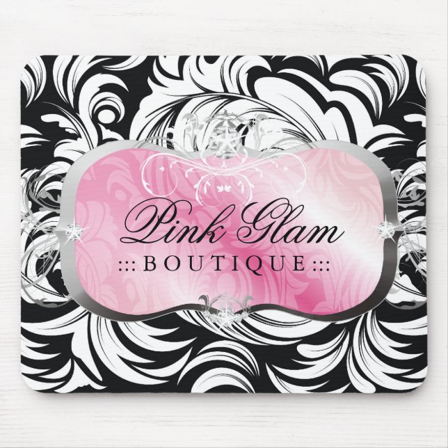 Överdådigt rosa silver Mousepad för Musmatta (Framsidan)