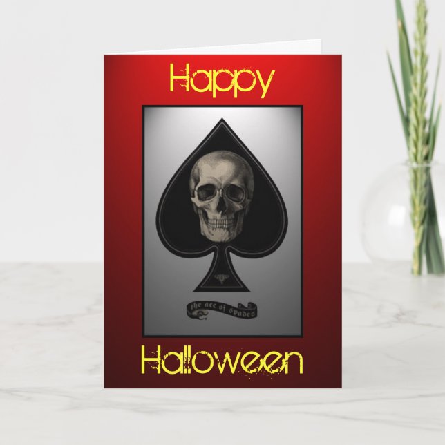 Överdängare av det spadeskalleHalloween kortet Kort (Framsida)