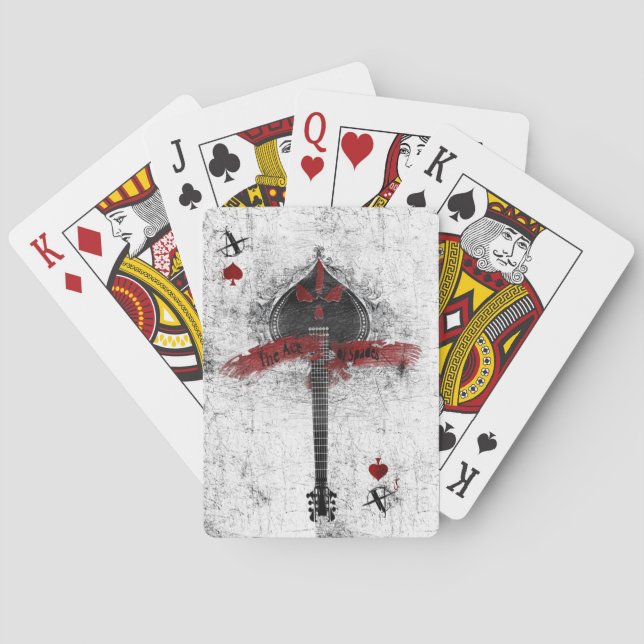 Överdängare av spadar som leker kort spel kort (Baksidan)