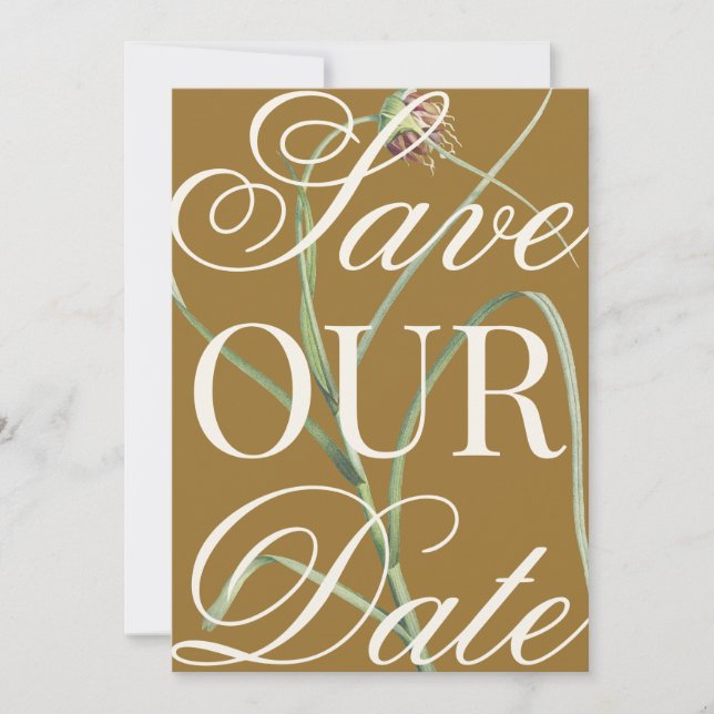 Överdimensionerad Vintage Blommig Spara Datum Inbjudningar (Framsida)