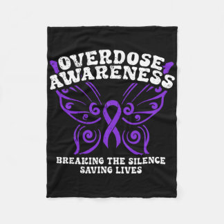 Overdose Awareness Purple Ribbon Drug Addiction 10 Fleecefilt