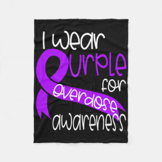 Overdose Awareness Purple Ribbon Drug Addiction 11 Fleecefilt