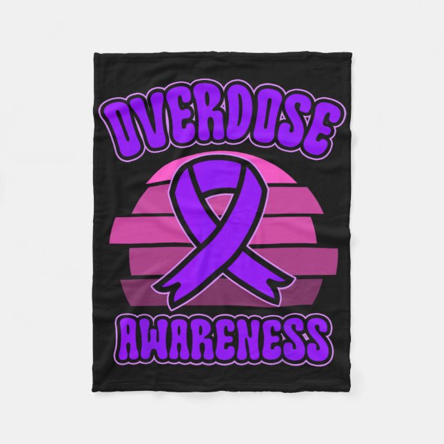 Overdose Awareness Purple Ribbon Drug Addiction 31 Fleecefilt (Framsidan)